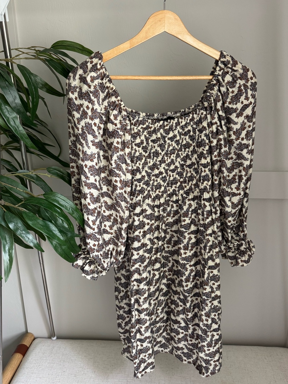 Kurt Paisley Print Smocked Dress